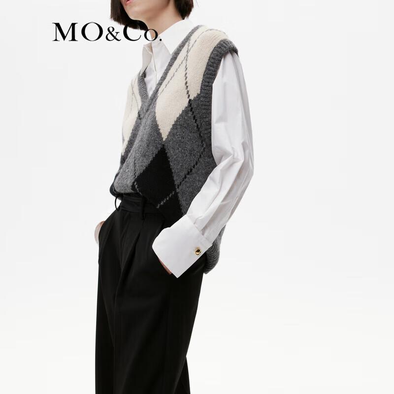 MO&Co. Women's High-Waist Pleated Straight-Leg Trousers