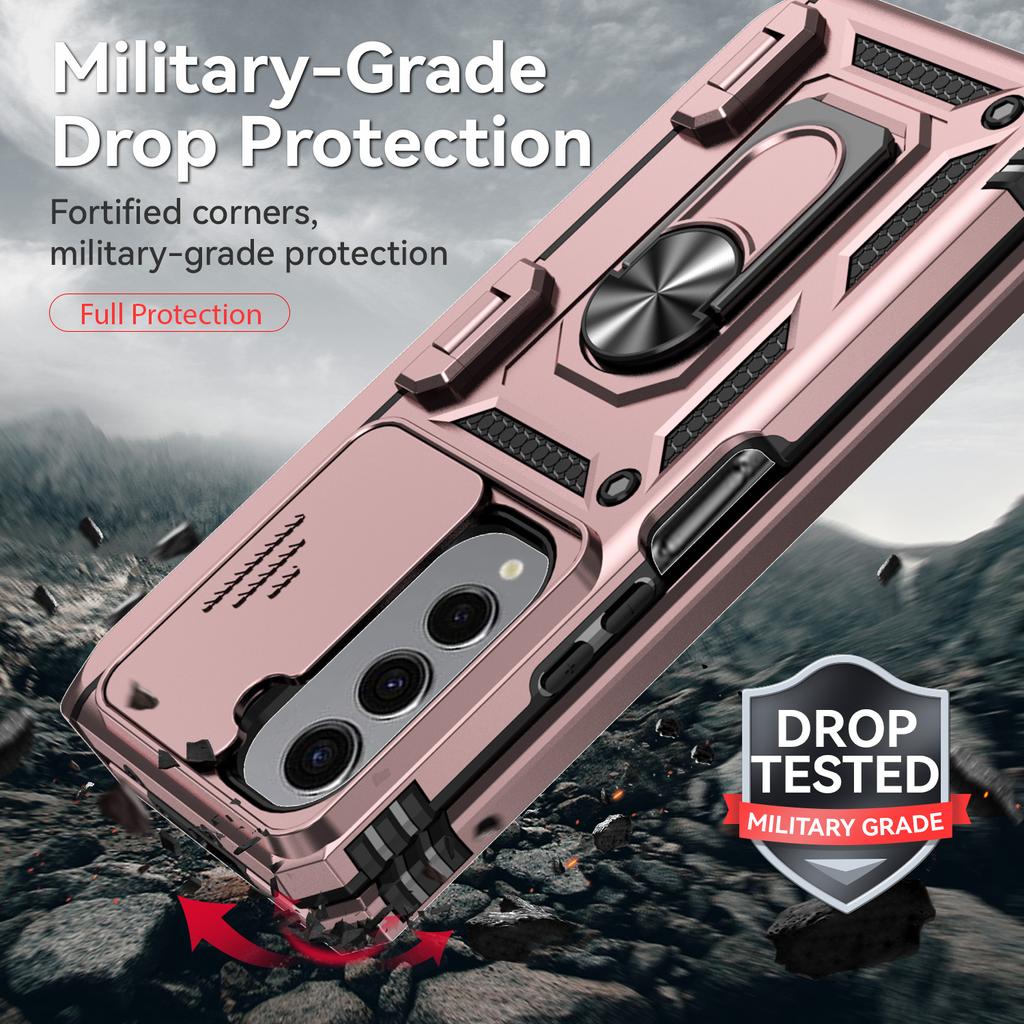 For Samsung Z Fold 5 Magnetic Ring Holder Folding Case for Samsung Galaxy Z Fold 5 Fold5 Zfold5 S Pen Slot Kickstand Covers