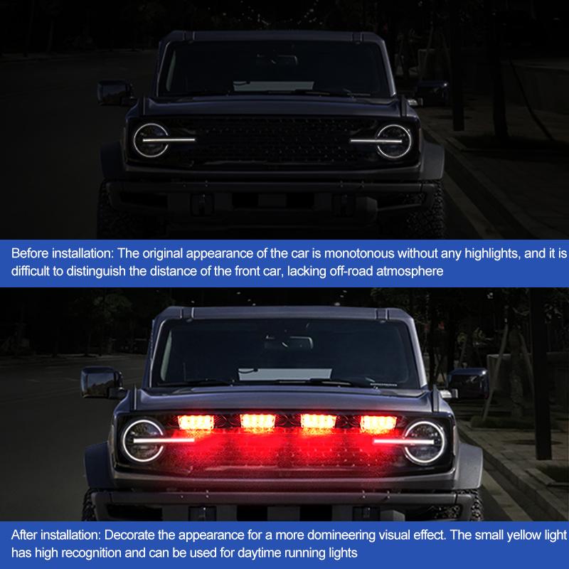 4 In 1 Raptor-style Grille Light LED Grill Mount Assemblies Front Grille Running Lights for Off Road Trunk SUV Ford
