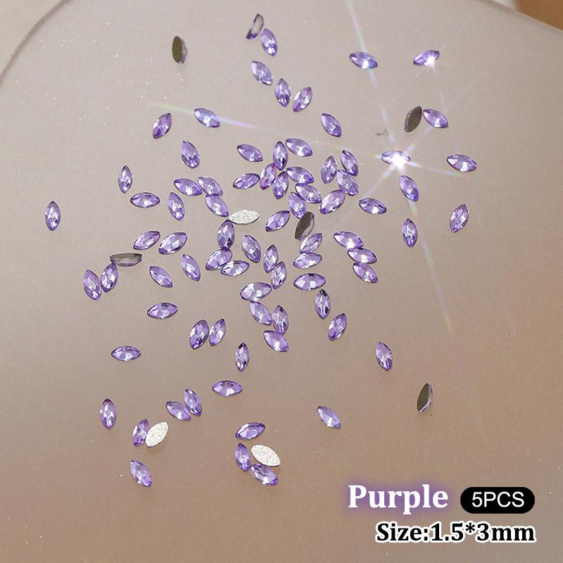 

50 Pcs Mini Flat Back Horse Eye 1.5*3Mm Nail Art Rhinestones Glass Crystals For Diy Manicure Decoration Diamond A