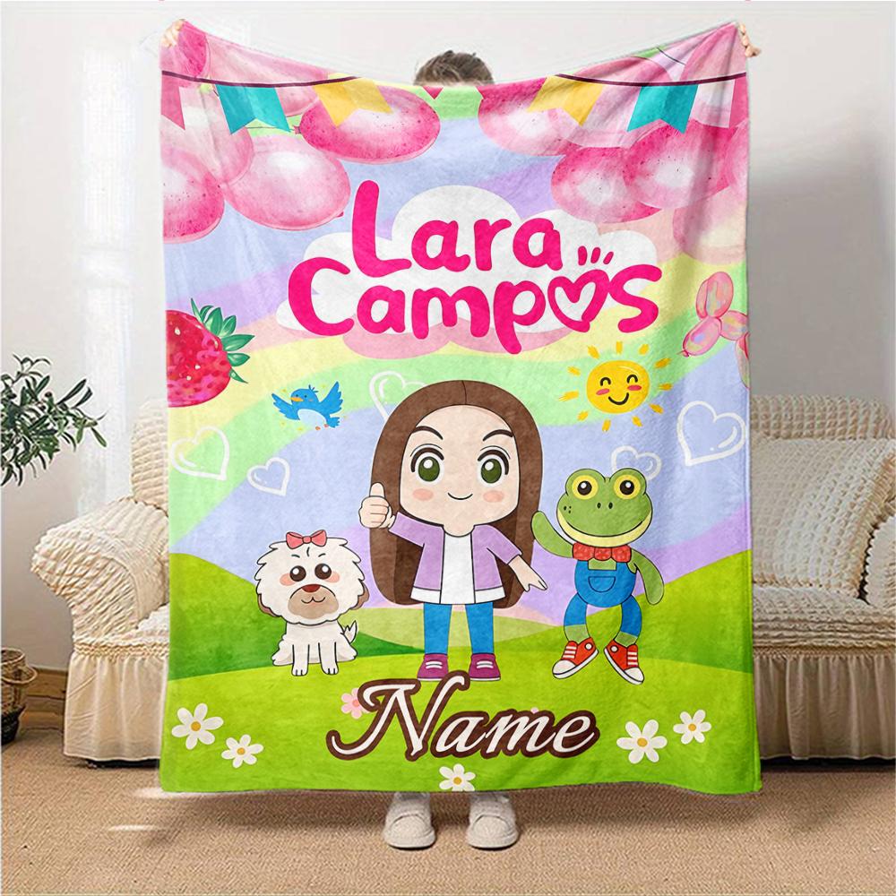 Custom Name Pink Hair Warrior Blanket for Couch & Bed, Plush Cozy Fuzzy Blanket Super Soft & Warm Blankets for Fall and Winter. 0908173