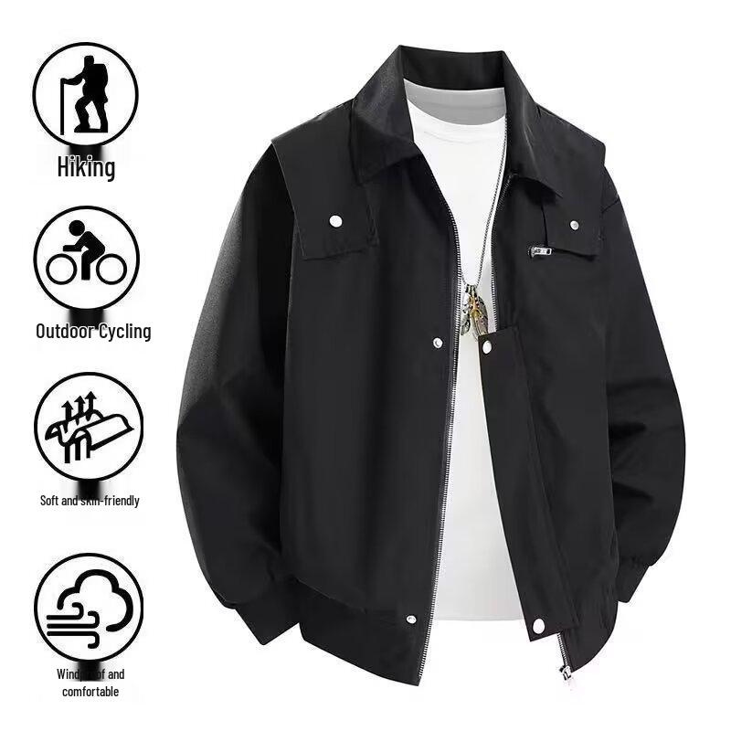 Men's American Style Lapel Baseball Jacket - Cleanfit High Street Autumn Outerwear