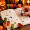 Halloween Stationery Supplies Advent Calendar 2026, 24 Self Inking Stamp Set for Kids, Pumpkin Arts And Crafts Witch Castle Spider Craft, Party Favor