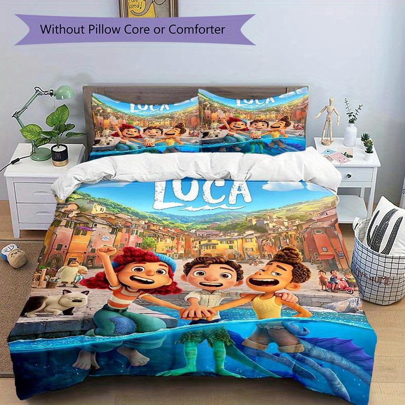 3pcs Good Friends Luca & Giulia & Alberto Printed Quilt Set, Soft and Comfortable Quilt Cover for Bedroom, Guest Room and Dormitory Decorati