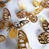 12Pcsset Gold Silver Hollow Butterfly Wall Stickers 3D Butterflies Bedroom Living Room Home Decoration Applique Wedding Decor