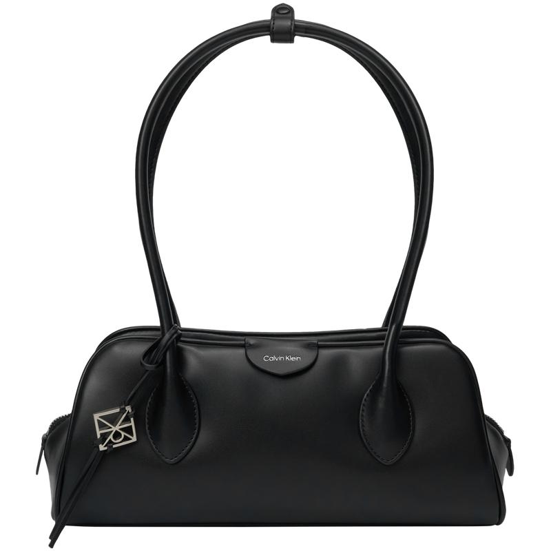 Calvin Klein Elegant Commuter Brand Letter Synthetic Material Boston Bag Women handbags Space-Black 4F3369G-UB1 Basic Set (Bag)