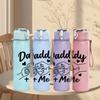 1PC Daddy And Me Heart Quote Print 750ml Color Plastic Sports Water Bottle Leakproof Flip Straw Lid Suitable for Sports Office Home Use