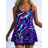Women's Swimwear Tankini 2 Piece Swimsuit  Leopard Print Vacation Bathing Suits
