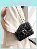 Sleek Urban Chain Crossbody Bag Women's 2023 New Chic Grid Handbag