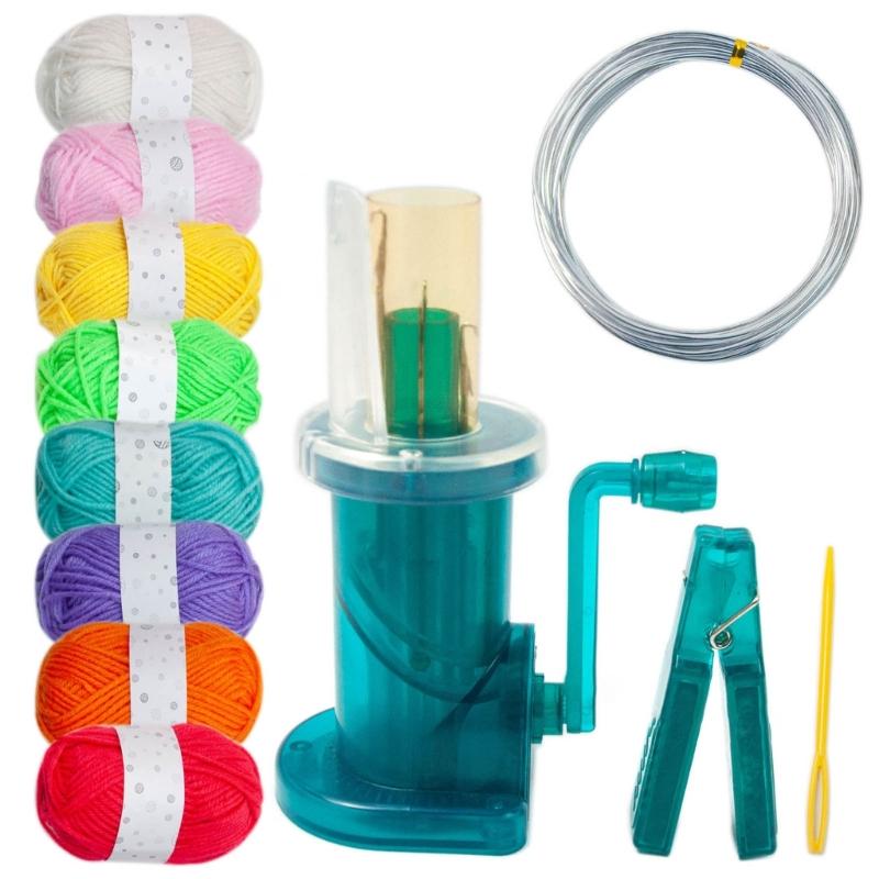 Y3NA Verzieren-Strickmaschine Handstrickrahmen Seil Faden Webwerkzeug Spule Tricotin Maschine Spule Stricker Nähzubehör