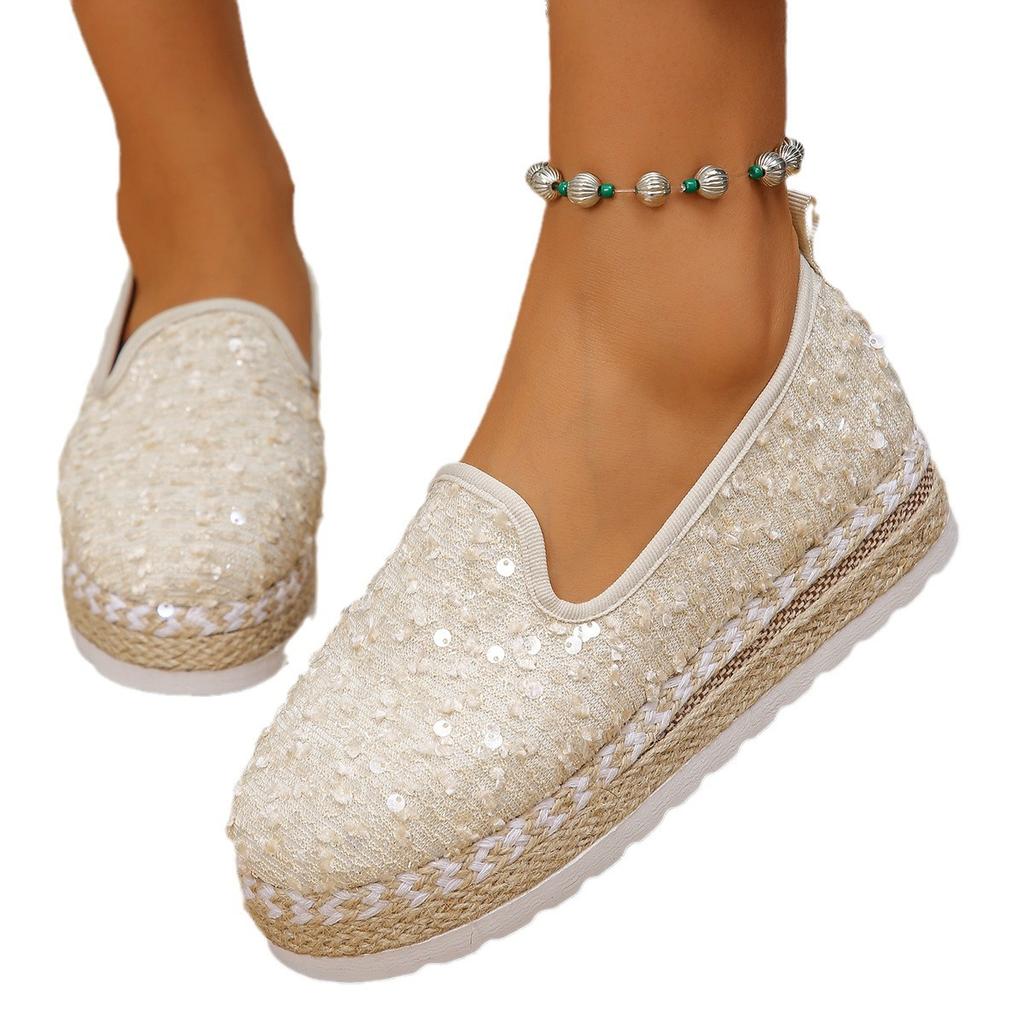 Fashion Platform Loafers Dress Flat Shoes Woman Sneaker Round Toe Low Heels Elegant Stylish Summer Comfortable 2024 Trend