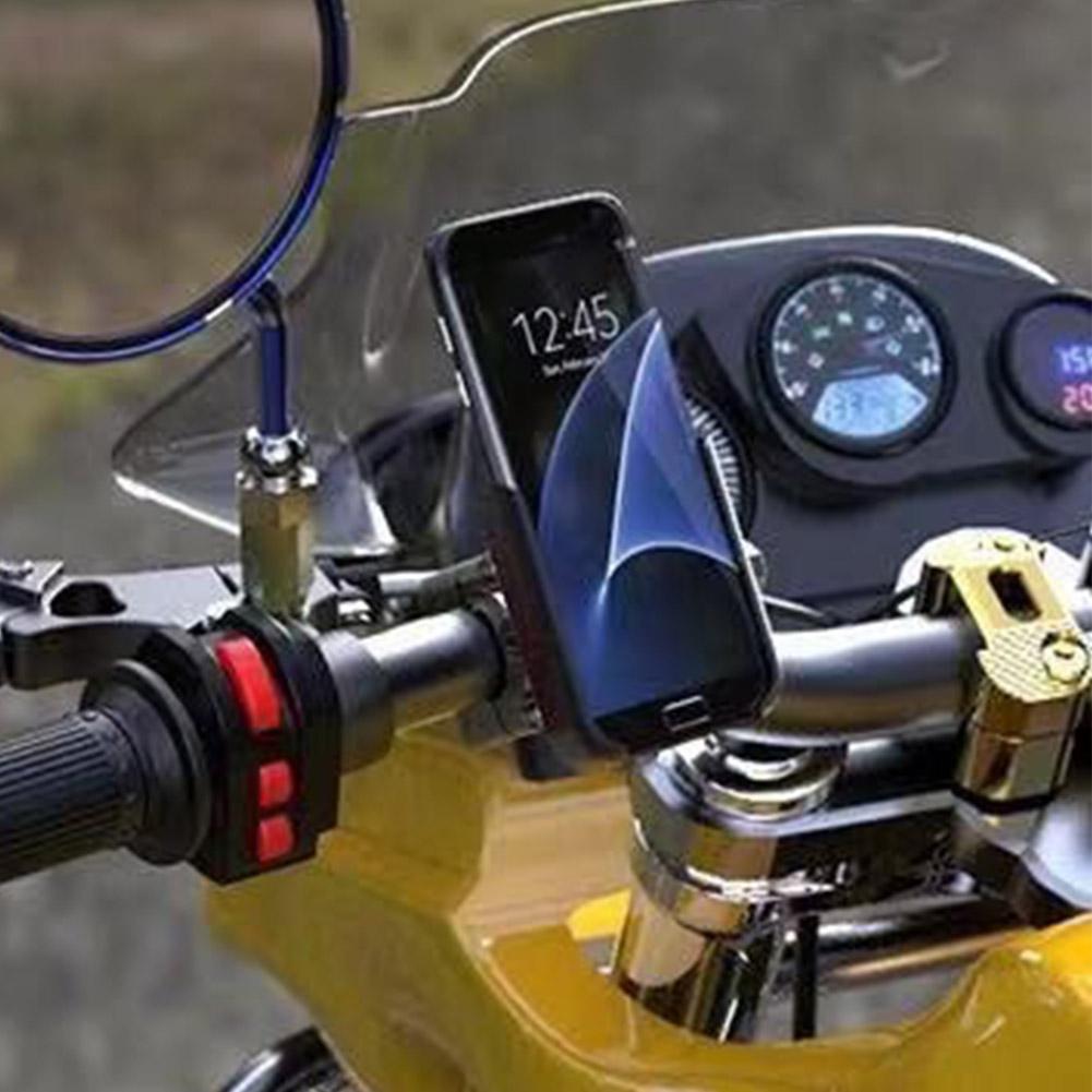 Aluminum Motorcycle Cellphone Mount Holder 360 Rotating for 4-7 Inch Smartphone GPS 20-30mm Handlebar Mount Motorbike Accessory