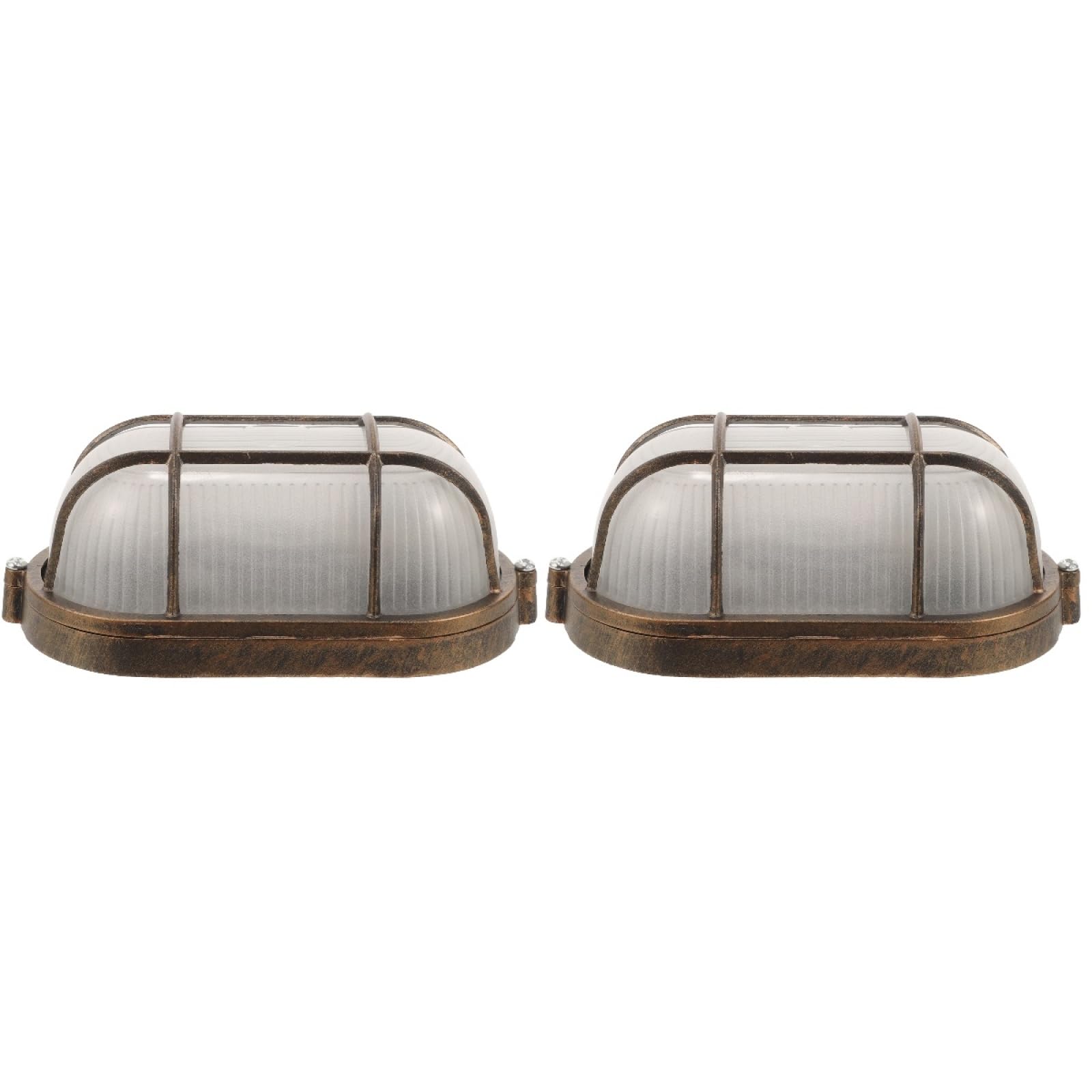 

CALLARON 2 Pieces Wall Mount Stylish Sauna Light Fixture Oval Bulkhead Wall Light Ceiling LED Bulk Headlight Dustproof Explosion Proof Moisture Proof