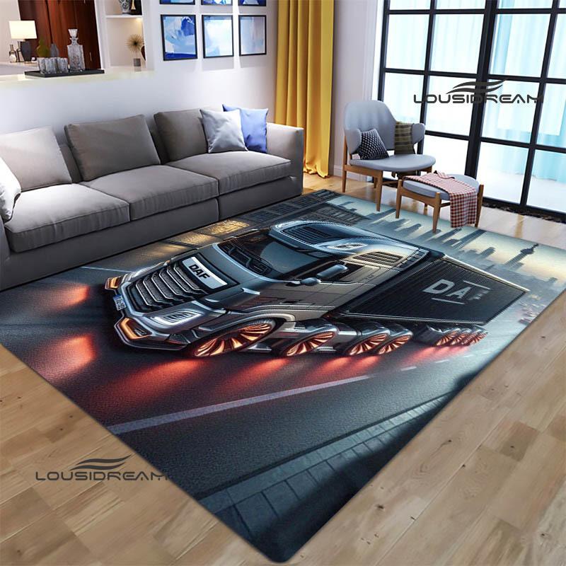 3D DAF Truck Retro Printed Carpet Living Room Bedroom Non-slip Carpets Yoga Mat Outdoor Carpet Kawaii Rug Birthday Gift