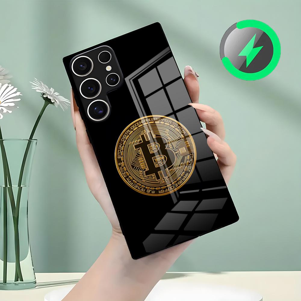 Bitcoin Phone Case For Samsung S26 S25 S24 S23 S22 S21 S20 Edge Ultra Plus FE For Magsafe Glass Case