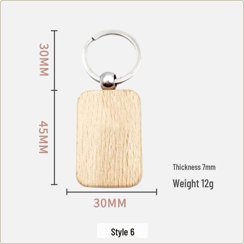 Creative Wooden Keychain & Charm: DIY Car Pendant & Gift Souvenir