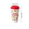 Christmas Ceramic Cup Tumbler Portable 580ml Drinkware Reusable Cute Drink Bottle with Lid for