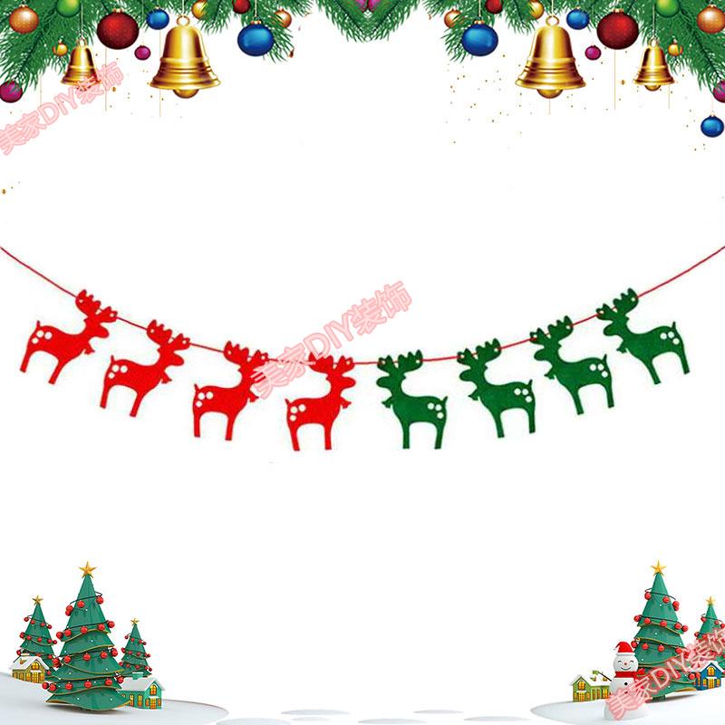 Christmas Theme Jewelry Store Decoration: Felt Garland & Tree Banner for Wall