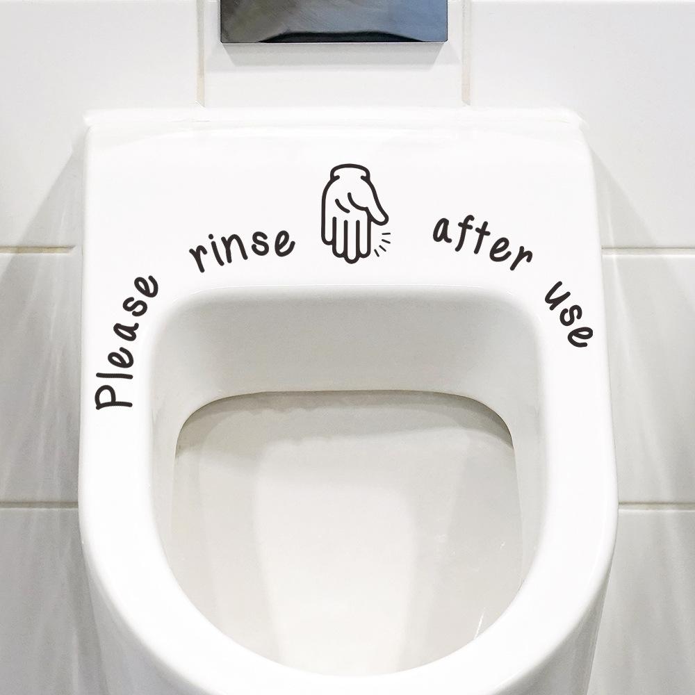 Personalized Simple Sketch Gestures and English Slogans for Bathroom Toilet Beautification Stickers