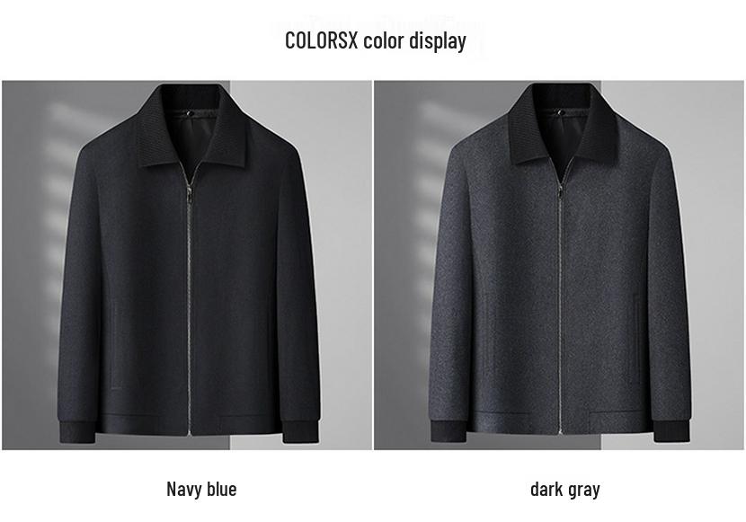 2026 Men's Plus Size Detachable Collar Wool Jacket - Autumn/Winter Casual Overcoat