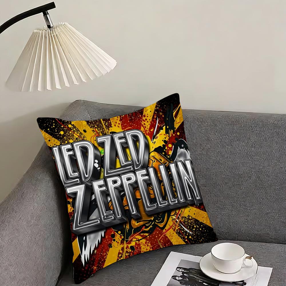 Band LLed ZZeppelin Cushion Cover Elegant Comfort Pillowcase Sofa Bed Doublesided Printed Invisible Zipper Home Decor