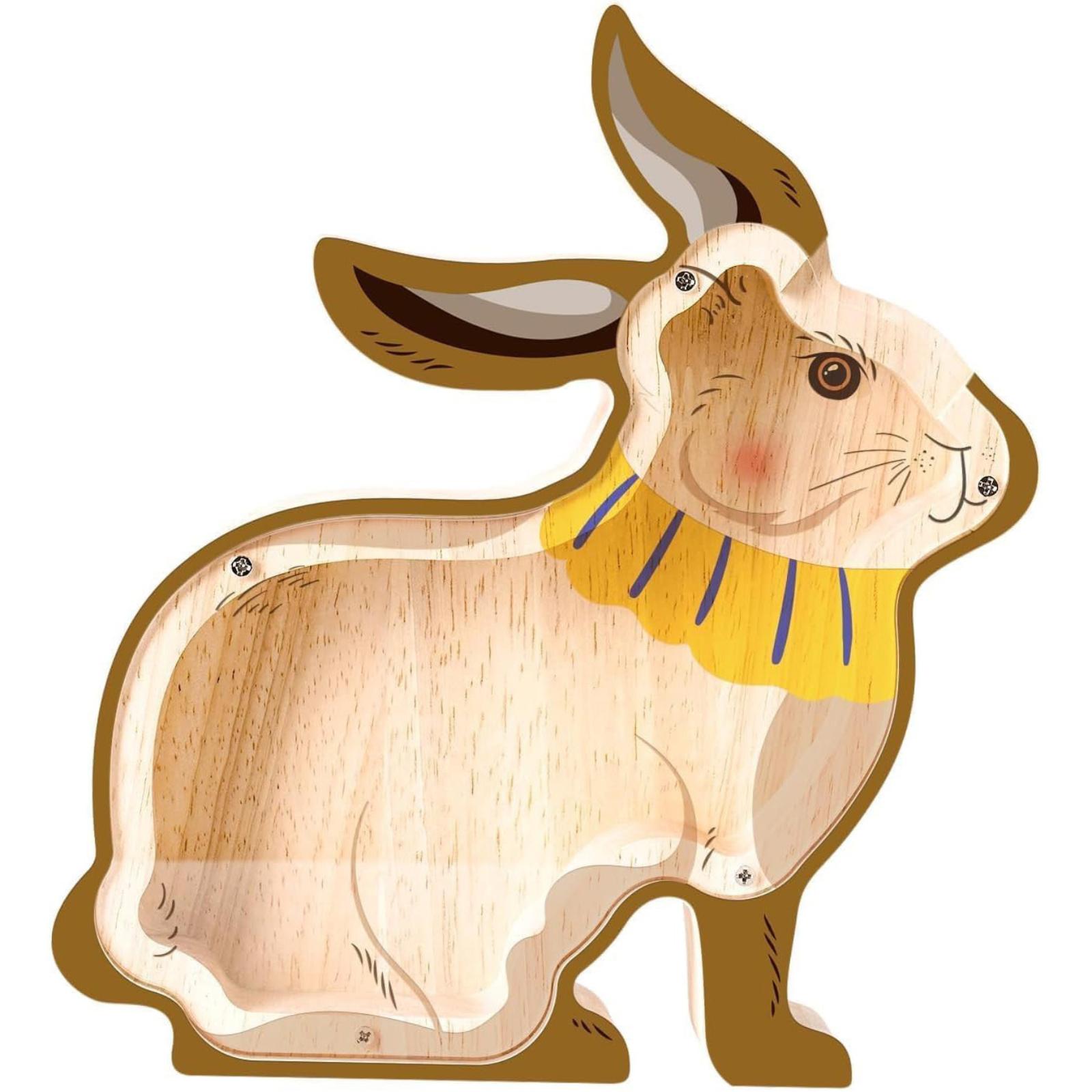 Деревянная копилка, Милая коробка в форме животного, Настольное украшение. One Size