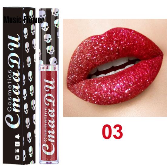 Skull Glitter vodotěsný dlouhotrvající hydratační moderní matný make-up nahých rtů