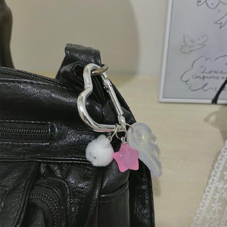 Stylish Japanese Magical Girl Star Keychain Lightweight Sturdy Star Keyring with Retro Y2K Magical Girl Design