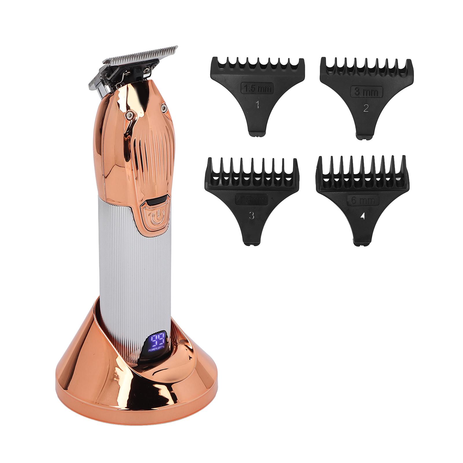 

Профессиональный набор для стрижки волос Электрический триммер для волос Светодиодный дисплей на батарейках Набор для стрижки волос Розовое золото