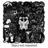 Personalized Graffiti Stickers - 50 Black & White Sheets for Skateboards, Phone Cases, & Stationery Decoration