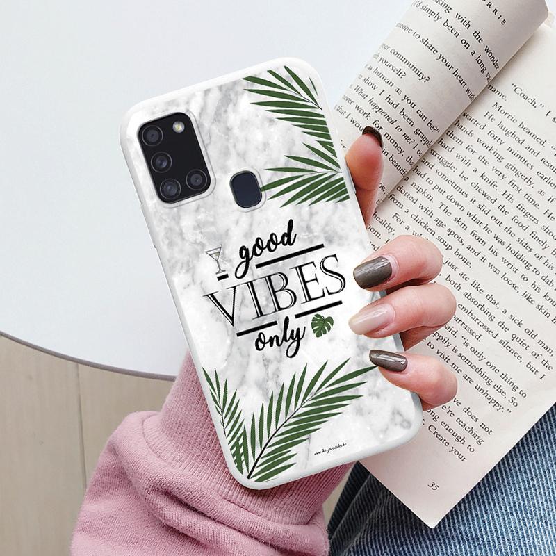 Case For Samsung Galaxy A21S Back Cover Protective Silicone Fundas Fashion Marble Stone Texture Coque For Samsung A21S Capa
