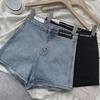 Women's High Waist Denim Shorts - Summer 2022, Slim Fit, A-Line, Elastic, Internet Celebrity Style