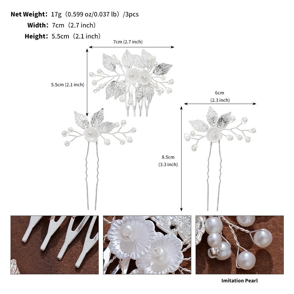 

Свадебный головной убор ручной работы, набор заколок-гребней, старинные фото украшения для волос, серебряная заколка в виде листьев, расческа для волос