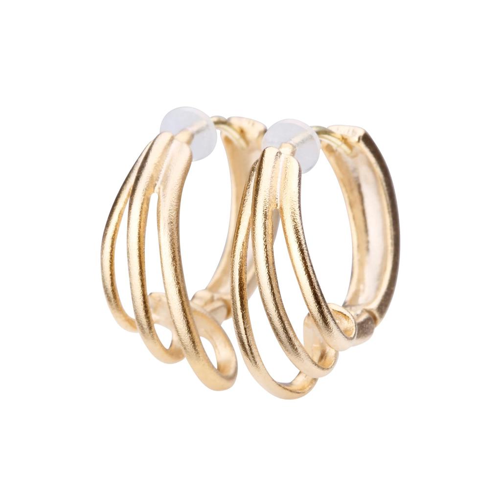 LOKUMI Made in K18 Hoop Ring 18K Nickel K24 Earrings, Japan, 18K, Post, K18, Hypoallergenic, Hoop, Earrings, Catchless, One-touch, 3-Row, Earrings,