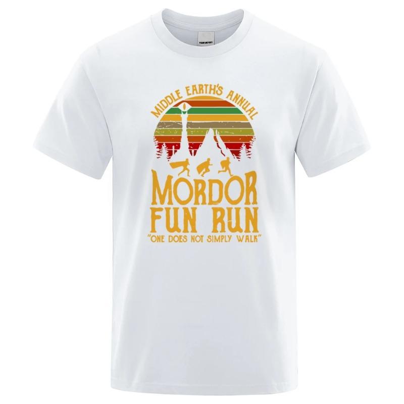 Mordor Fun Run Print T Shirt Men Women Tshirts Summer