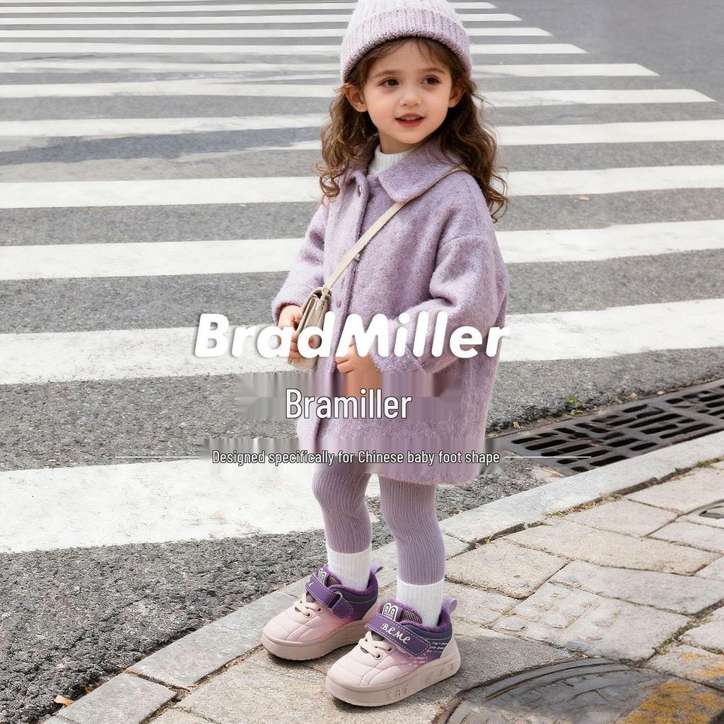 Winter 2025 Kids' Sports Shoes: Two-Layer Cotton Velvet Sneakers for Toddlers & Children, Boys & Girls Casual.