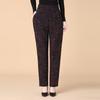 Xiao Fu Senior Women's High-Waisted Loose Floral Fleece-Lined Pants