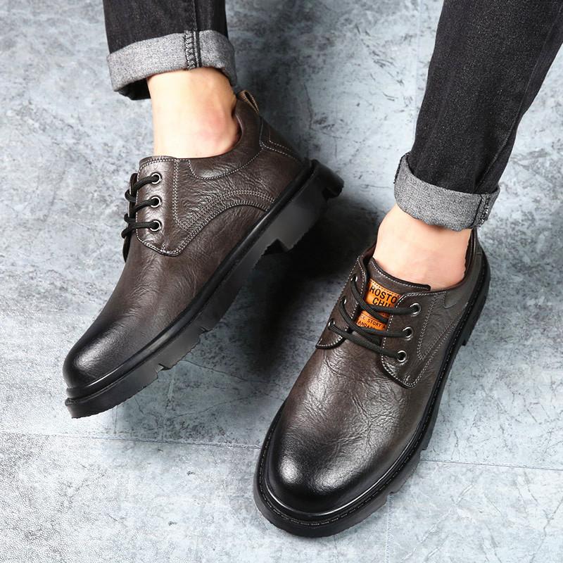 Elevator Shoes Business  Men Sneakers Height Increase Insole 5Cm Man Lift  Tall  Leather Spring Autumn
