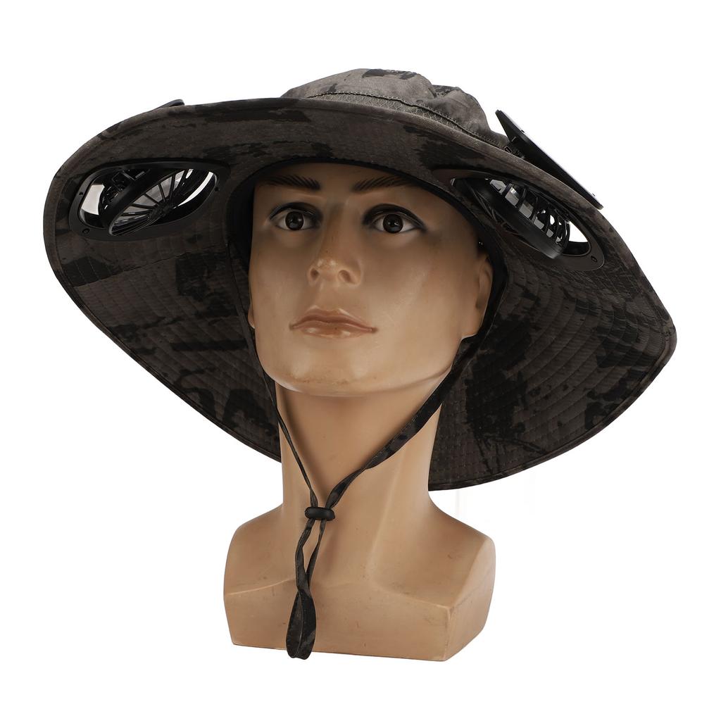 Solar Fan Hat Large Brim Quick Dry Breathable 3 Speeds Wind Long Battery Life Men Sun Hat Solar Fan