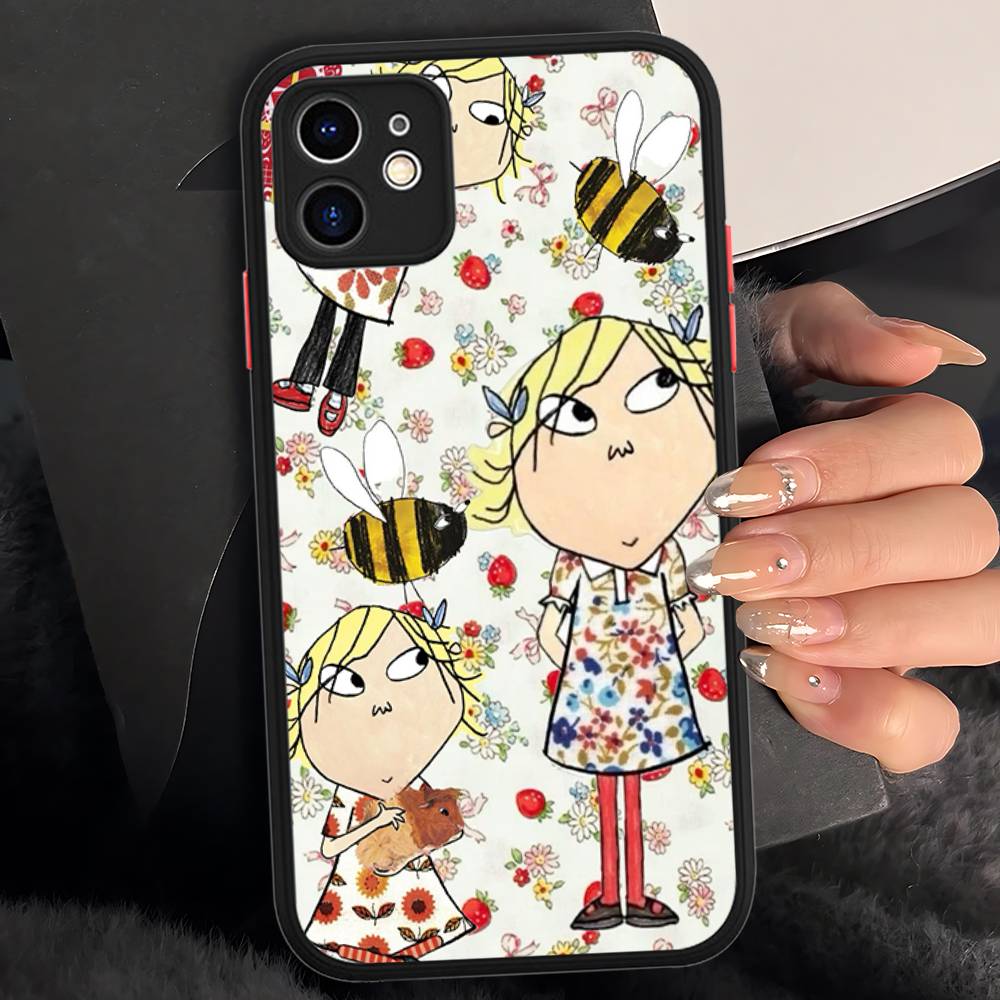 Charlie And Lola Anime For Silicone Matte Phone Case For IPhone 16 Pro Max 15 14 13 12 11 X XS MAX
