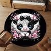 1PC Cute Cow Floral Cute Round Chair mat Area Rug - Non-Slip, Floor Mat for Office, Bedroom, home decor Christmas Gift c0528016