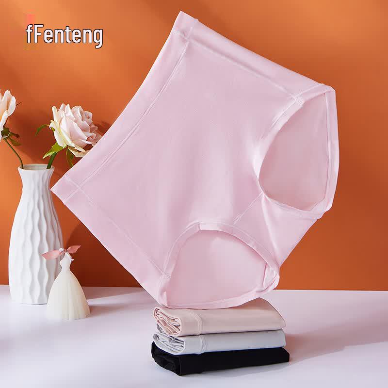 Fenteng Women s High-Waist Silk Blend Briefs (4-Pack) L