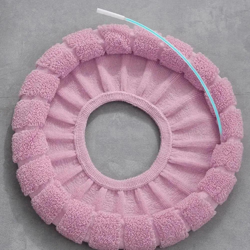 Knitting Pure Color Soft Pad Toilet Seat Washable Soft Thick Warm And Comfortable Pumpkin Shape Cover Closestool Mat Universal