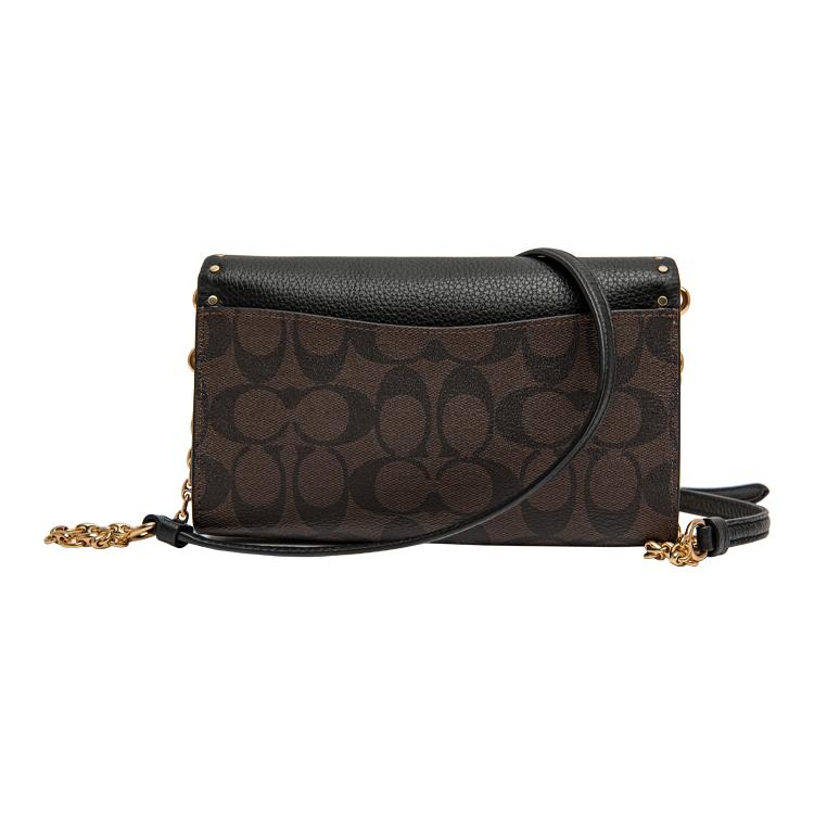 New COACH Lane Canvas With Leather Shoulder Bag Crossbody Bag Handbag Regular Women's Brown Taupe C1723-IMS5W