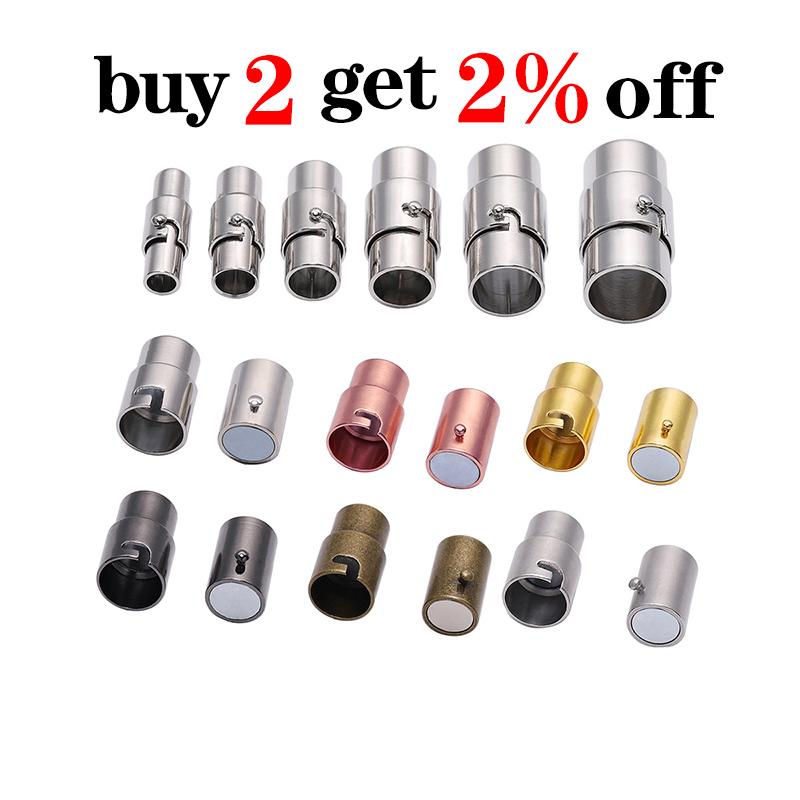 10pcs/lot Strong Magnetic Clasps 3 4 5 6 8 10 mm Leather Cord Bracelet Connectors For DIY Jewelry Making Accessories