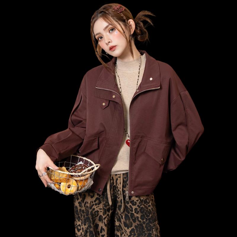 ET BOITE Women's Stand-Collar Short Jacket