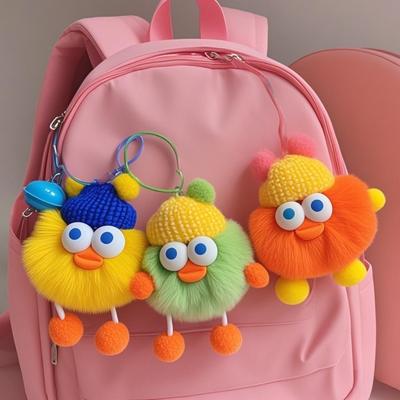 9cm 1 Stück Niedlicher Auto-Schlüsselanhänger Anhänger Plüschpuppe Puppe Kleine Kohlekugel Buchtaschenanhänger