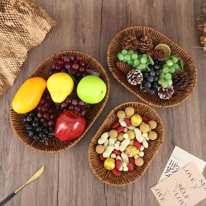 Ru Han Oval Light Floral Melamine Storage & Display Baskets (Set of 3)