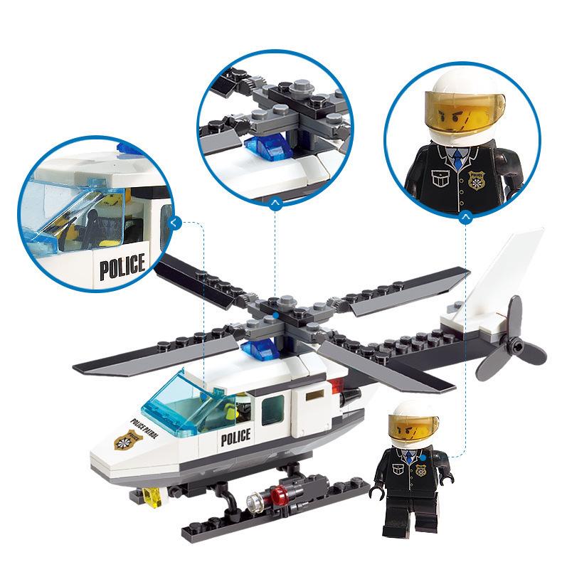 Children's Intellectual Toys: Police Helicopter Building Block Set #6729