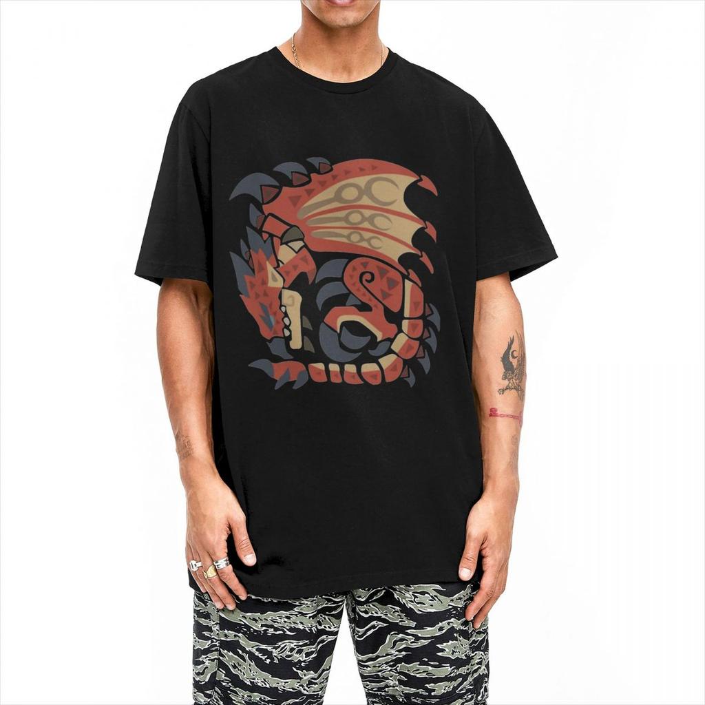 Monster Hunter T-Shirt Summer Rathalos Aesthetic T-Shirts 100 Cotton Fashion Tee Shirt For Men Short-Sleeved Custom DIY Clothes